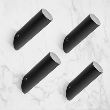 NINETREX Black Wall Hooks Matte Black Towel Hook Modern Robe Hooks SUS 304 Stainless Steel Heavy Duty Hook for Bathroom Entryway Bedroom Coat Key Mudroom Garage Wall Mounted 4 Pack