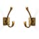 ZAUYX Large Wall Hooks 2 Pack Antique Brass Coat Hardware for Hanging 435 Inch Double Robe Wall Mounted With Screws for Key Towel Bags Cup Hat