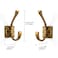ZAUYX Large Wall Hooks 2 Pack Antique Brass Coat Hardware for Hanging 435 Inch Double Robe Wall Mounted With Screws for Key Towel Bags Cup Hat