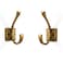 ZAUYX Large Wall Hooks 2 Pack Antique Brass Coat Hardware for Hanging 435 Inch Double Robe Wall Mounted With Screws for Key Towel Bags Cup Hat