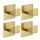 WOLIBEER Self Adhesive Towel Hook Brushed Gold Bath Robe Hook 4 Packs No Drilling Stainless Steel Coat Hanger Sticky Wall Hook for Bathroom