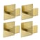 WOLIBEER Self Adhesive Towel Hook Brushed Gold Bath Robe Hook 4 Packs No Drilling Stainless Steel Coat Hanger Sticky Wall Hook for Bathroom