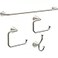 Delta ARV64DN Arvo 4Piece Bath Hardware Set 18in Towel Bar w 6in Extender Toilet Paper Holder Towel Ring Hook Brushed Nickel