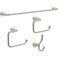Delta ARV64DN Arvo 4Piece Bath Hardware Set 18in Towel Bar w 6in Extender Toilet Paper Holder Towel Ring Hook Brushed Nickel