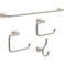 Delta ARV64DN Arvo 4Piece Bath Hardware Set 18in Towel Bar w 6in Extender Toilet Paper Holder Towel Ring Hook Brushed Nickel