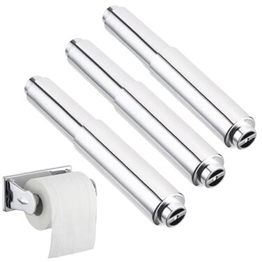 Bememo 3 Pack Toilet Paper Holder Roller Toilet Tissue Holder Replacement Plastic Spring Loaded Chrome Big End