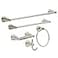 Franklin Brass 5Piece Satin Nickel Bathroom Set 2 Towel Racks Ring Toilet Paper Holder Hook Kinla Bath Accessories