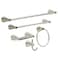Franklin Brass 5Piece Satin Nickel Bathroom Set 2 Towel Racks Ring Toilet Paper Holder Hook Kinla Bath Accessories