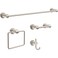 Delta 4Piece SpotShield Brushed Nickel Bathroom Set Towel Rack Ring Toilet Paper Holder Hook Nicoli Bath Accessories