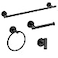 USHOWER Matte Black Bathroom Hardware Set Modern 18Inch Towel Bar Set Wall Mounted Durable SUS304 Stainless Steel Bathroom Accessories Set 4Piece