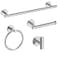 USHOWER Polished Chrome Bathroom Accessories Set 18Inch Towel Bar Set Wall Mounted Durable SUS304 Stainless Steel Bathroom Hardware Set 4Piece