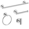 USHOWER Polished Chrome Bathroom Accessories Set 18Inch Towel Bar Set Wall Mounted Durable SUS304 Stainless Steel Bathroom Hardware Set 4Piece