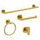 USHOWER Brushed Gold Bathroom Accessories Set 24Inch Towel Bar Set Wall Mounted Durable SUS304 Stainless Steel Bathroom Hardware Set 4Piece