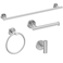 USHOWER Brushed Nickel Bathroom Hardware Set Modern 24Inch Towel Bar Set Wall Mounted Durable SUS304 Stainless Steel Bathroom Accessories Set 4Piece