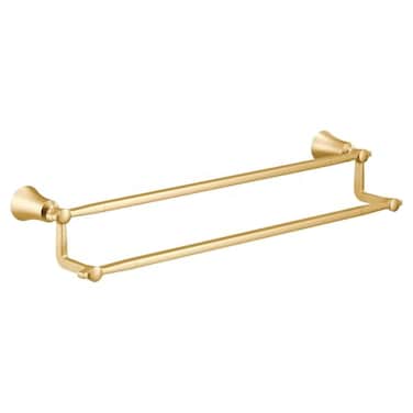 Moen YB0322BG Flara 24Inch Double Towel Bar Brushed Gold