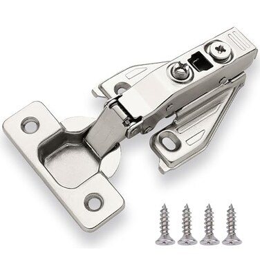 DecoBasics 50 PCS Full Overlay Soft Close Cabinet Hinges for Kitchen Cabinets 105 Face Frame Concealed Cabinet Door Hinge 3 Way Adjustability Clip on Plate Matching Screw 4 Easy Installation