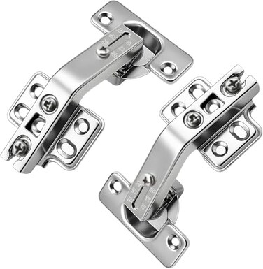 TamBee 135 Degree Cabinet Hinges Lazy Susan Hinge for Corner Cabinets Hidden Hinges for Kitchen Folded Doors 3D Adjustment Cupboard Hinge Replacement Brushed Nickel 1 Pair