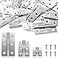 Hotop 24 Pcs Square Door Hinges Stainless Steel Folding Butt Hinges Cabinet Hinges Thickened Small Hinges for Cabinet Doors Window Wood Brushed Finish with 120 Screws Silver 65 cm 45 cm 25 cm