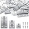 Hotop 24 Pcs Square Door Hinges Stainless Steel Folding Butt Hinges Cabinet Hinges Thickened Small Hinges for Cabinet Doors Window Wood Brushed Finish with 120 Screws Silver 65 cm 45 cm 25 cm