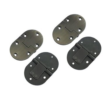 QCAA Solid Brass Butler Tray Folding Table Hinge 212 x 112 x 30 mm Brushed Antique Brass 4 Pack Made in Taiwan