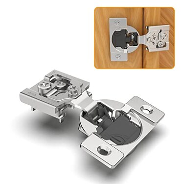 Chibery 20 Pack 12 Overlay 4D Soft Close Concealed Hinges for Face Frame Door Adjustable Closing Speed Smooth Slow Self Close Hinges Satin Nickel 105 Open Angle Stainless Steel Cabinet Hinges