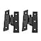 Renovators Supply Manufacturing Cabinet Hinge 35 in Black Wrought Iron H Hinge with 14 in Offset Rust Resistant Hinge for Kitchen Cabinets with Hardware Pack of 2