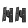 Renovators Supply Manufacturing Cabinet Hinge 35 in Black Wrought Iron H Hinge with 14 in Offset Rust Resistant Hinge for Kitchen Cabinets with Hardware Pack of 2