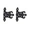 Renovators Supply Manufacturing Pack of 2 Cabinet Door Hinge with Hardware 45 in Black Wrought Iron Rust Resistant Flush Mount Hinge for Cabinets