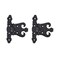 Renovators Supply Manufacturing Pack of 2 Cabinet Door Hinge with Hardware 45 in Black Wrought Iron Rust Resistant Flush Mount Hinge for Cabinets