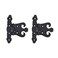 Renovators Supply Manufacturing Pack of 2 Cabinet Door Hinge with Hardware 45 in Black Wrought Iron Rust Resistant Flush Mount Hinge for Cabinets
