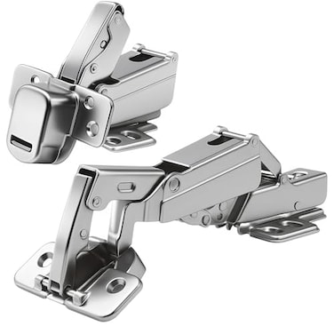 TamBee 12 Inch Overlay 175 Degree Cabinet Door Hinges 48mm Frameless Soft Close Lazy Susan Hinges for Corner Kitchen Adjustable2 Pcs1 Pair Half Overlay
