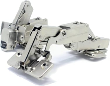 TamBee 12 Inch Overlay 165 Degree Cabinet Door Hinges 48mm Frameless Soft Close Hinges for Kitchen Corner Adjustable Lazy Susan for Cabinet2 Pcs1 Pair Half Overlay