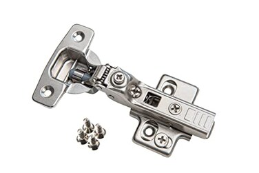 Hushed Hardware Soft Close Cabinet Hinge Set 10 Frameless Half Overlay Cabinet Hinges for Kitchen Cabinets with Adjustable Closing Speeds