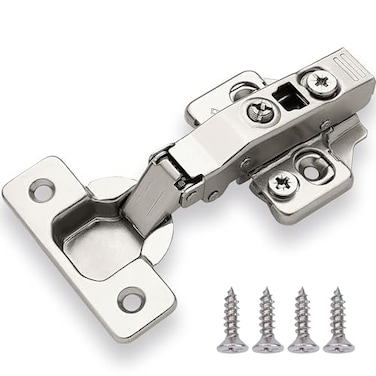 DecoBasics Full Overlay European Soft Close Cabinet Hinges for Kitchen Cabinets 10 Pcs 105 Frameless Concealed Cabinet Door Hinge 5 Way Adjustability Clip on Plate for Easy Installation
