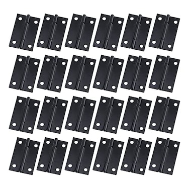 Antrader Folding Hinge Cabinet Gate Closet Door Hinge 112 Long Home Furniture Hardware with 96pcs Screws Black 24Pack