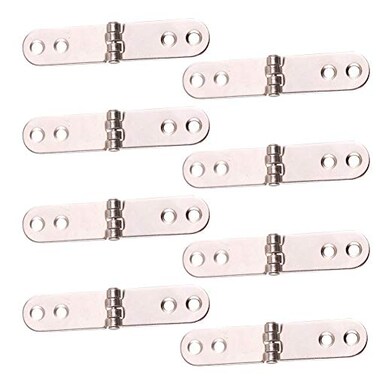 Xinally 8 Pieces 180 Degree Folding Flush Hatch Hinges Sewing Machine Tray Table Hinge Table Hinge for Multiple Folding Table Tops Computer Desk Sewing Machine