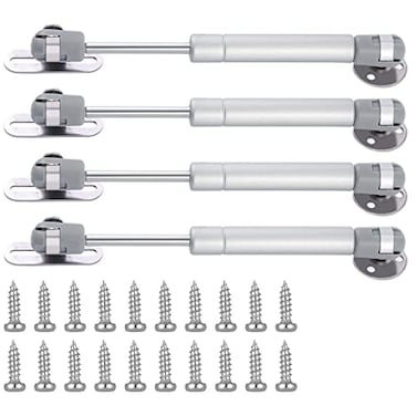 JING 120N lb Gas Strut Cabinet Hinge Safety Lift Support Soft Open Down Lid Support Buffer Telescopic Cabinet Door Glue Head Gas Spring Supports 6 inch Length 4 Pack