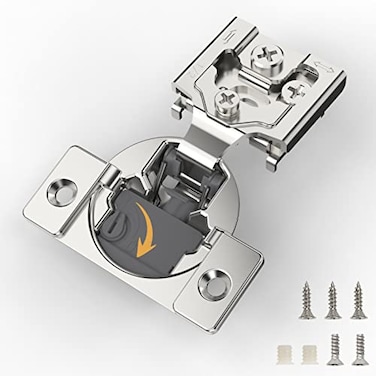 FURNIWARE Closing Speed Control 20 Pack 12 Inch Overlay Soft Close Hinges for Face Frame Cabinet 4D Adjustment Stainless Steel Kitchen Cabinet Hardware 105 Open Concealed Self Closing Hinge