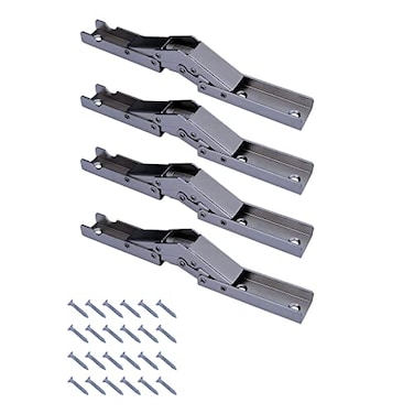 Auto-plaza 4Pcs 2 Pairs 90 Degree Folding Shelf Hinge Door Hinge Hidden Bracket Table Holder Furniture Parts