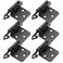Donanim Matte Black 12 Overlay Cabinet Hinges 6 Pack 3 Pairs Self Closing Hinges for Kitchen Cabinet Doors