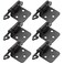 Donanim Matte Black 12 Overlay Cabinet Hinges 6 Pack 3 Pairs Self Closing Hinges for Kitchen Cabinet Doors