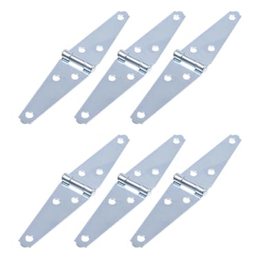 Geesatis 3 inch Strap Hinges Heavy Duty Gate Hinges Cabinet Latch Door Hinge with Mounting ScrewsIronSilver ColorPack of 6