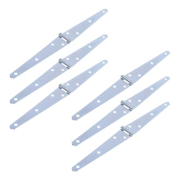 Geesatis 6 inch Strap Hinges Heavy Duty Gate Hinges Cabinet Latch Door Hinge with Mounting ScrewsIronSilver ColorPack of 6