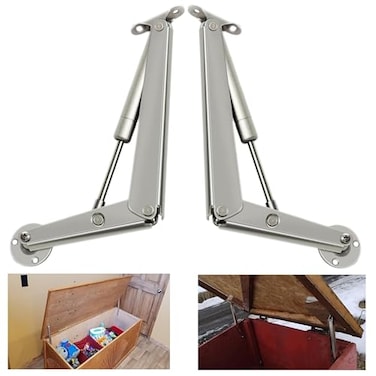 Hingex 250N Heavy Duty Soft Close Lid Support Hinge Chest Hinges Heavy Lid Hinges for Wooden Box Trunk Large Toy Box Hinges Soft Close Slow Lowering Support 80lbs2pcs