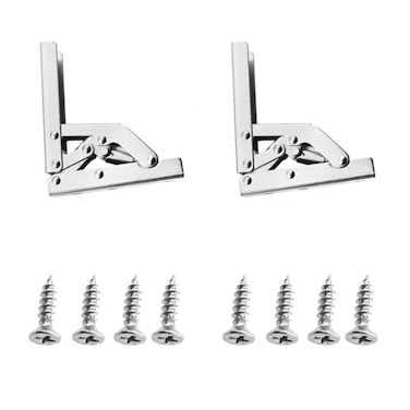 TAODAN 2PCS Cold Rolled Steel 90 Degree Folding Hinge Flush Conversion 180 Degree Countertop Support Concealed Hinge with Screws Suitable for Kitchen Cabinet Wardrobe Bookcase Door Connection