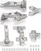 Chibery 4 Pair 135 Degree 165 Degree Hinges Kit for Pie Corner Cabinets Hidden Lazy Susan Face Frame Self Closing Clip On Smooth Slow Close Concealed Mount for Bifold Door Kitchen Cupboard