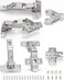 Chibery 4 Pair 135 Degree 165 Degree Hinges Kit for Pie Corner Cabinets Hidden Lazy Susan Face Frame Self Closing Clip On Smooth Slow Close Concealed Mount for Bifold Door Kitchen Cupboard