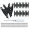 Seimneire H Cabinet Hinges Antique HShape Flat Iron Hinges Decorative Tool for Cupboard Wardrobe Wooden Jewelry Box 12Pcs Black