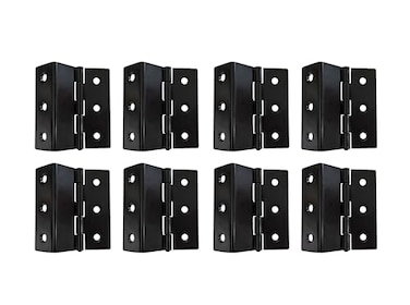 QCAA Heavy Duty 3 Fold Retro Chest Hinge Half Surface for Chest Cabinet Furniture 3 x 18mm Matte Black Made in Taiwan 8 Pack