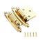 Ravinte 60 Pack 30 Pairs 12 inch Overlay Cabinet Hinges SelfClosing SemiConcealed Face Mount Satin Brass Decorative Hardware with Door Bumpers for Kitchen Cupboard Doors Gold
